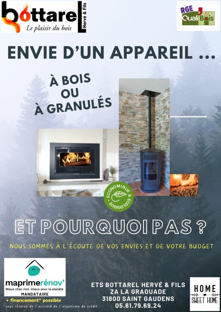 Envie d'un appareil de chauffage à bois ou à granulés ? contactez nous 05 61 79 69 24