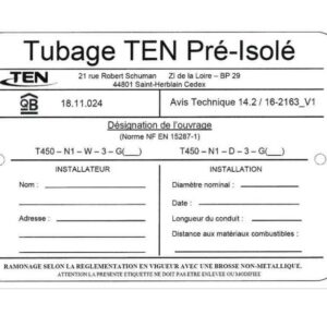 PLAQUE SIGNALETIQUE TEN PRE-ISOLE