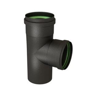 TE EQ 90° NOIR MAT D.80 + 2 JOINTS VITON