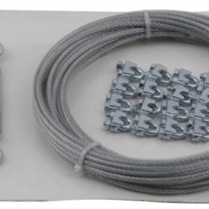 KIT HAUBAN GALVA : 15MDE C?BLE+4 TENDEURS A ?IL + 16 SERRES C?BLE