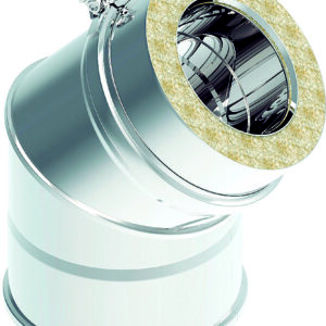 COUDE 45? ? 125 x0,4 mm DOUBLE PAROI INOX 316L/304 2R