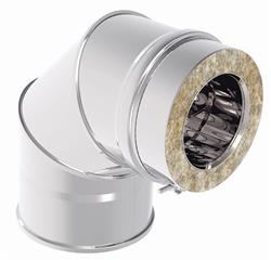 COUDE 87? ? 100 x0,4 mm DOUBLE PAROI INOX 304/304 2R